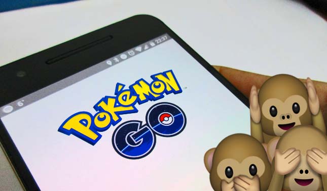 pokemon go app on phone with monkey emojis